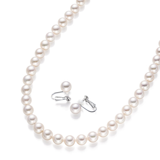 花珠アコヤ真珠ネックレス&イヤリング7.7mm