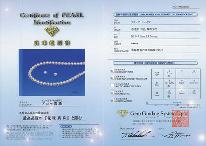 花珠アコヤ真珠ネックレス&イヤリング7.7mm