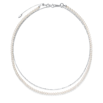 Pt 淡水パール　パイプネックレス　