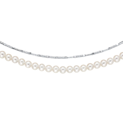 Pt 淡水パール　パイプネックレス　